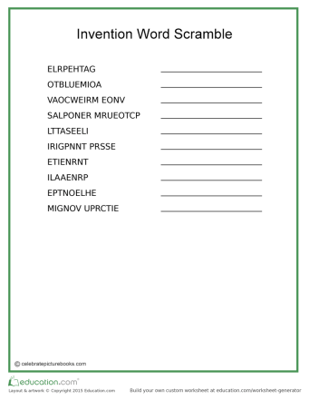 CPB - Invention Word Scramble