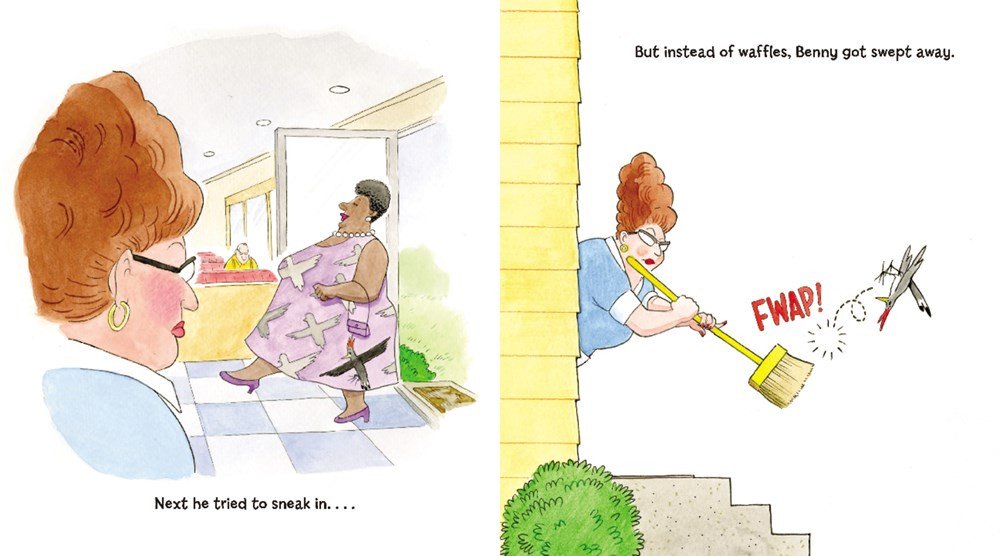 celebrate-picture-books-picture-book-review-woodpecker-wants-a-waffle-sneaks-into-diner