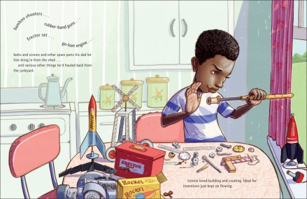 celebrate-picture-books-picture-book-review-whoosh!-lonnie-johnson's-super-soaking-stream-of-inventions-young-lonnie-inventing