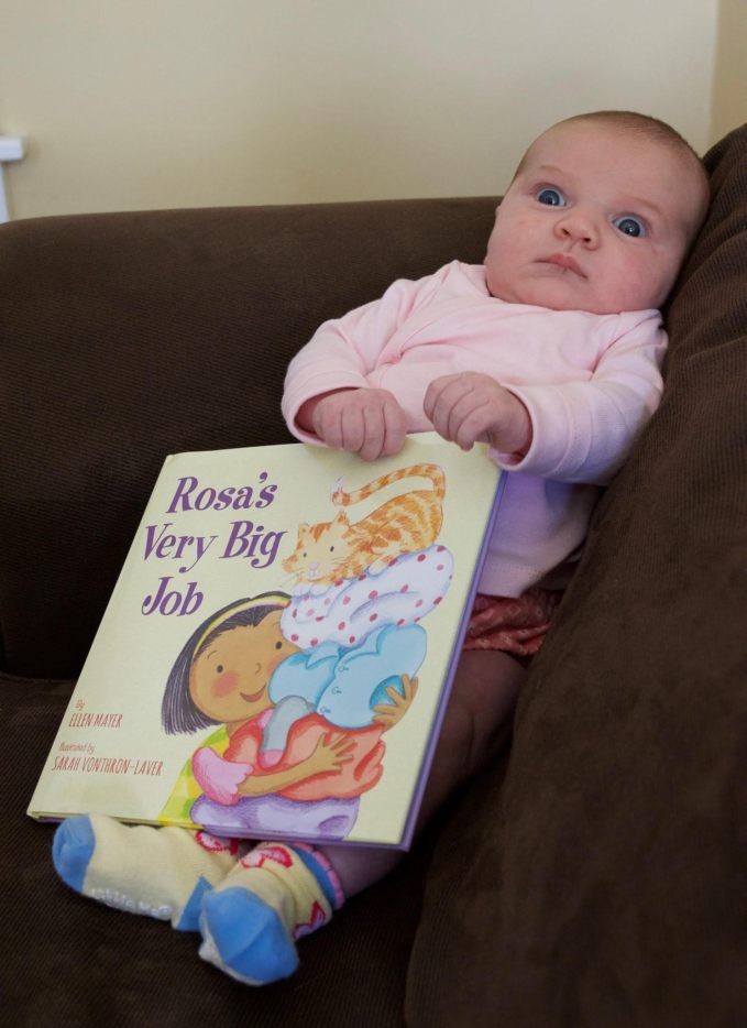 celebrate-picture-books-picture-book-review-interview-with-Ellen-Mayer-granddaughter-holding-book