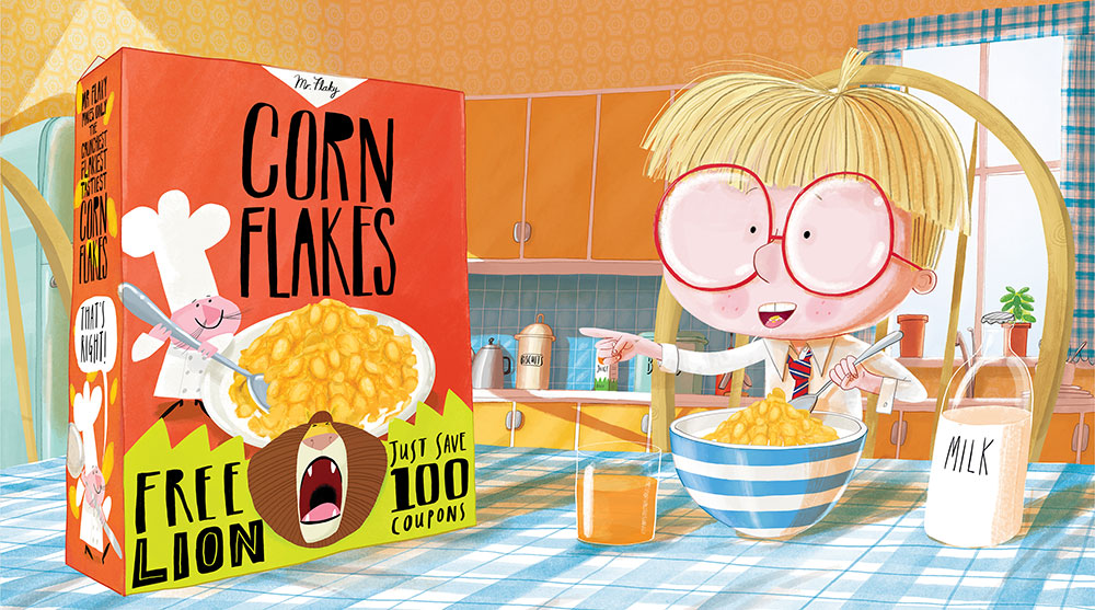 celebrate-picture-books-picture-book-review-there's-a-lion-in-my-cornflakes-contest