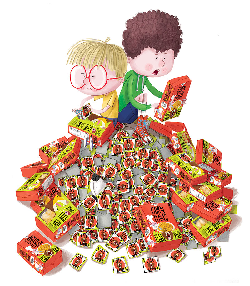 celebrate-picture-books-picture-book-review-there's-a-lion-in-my-cornflakes-cutting-coupons