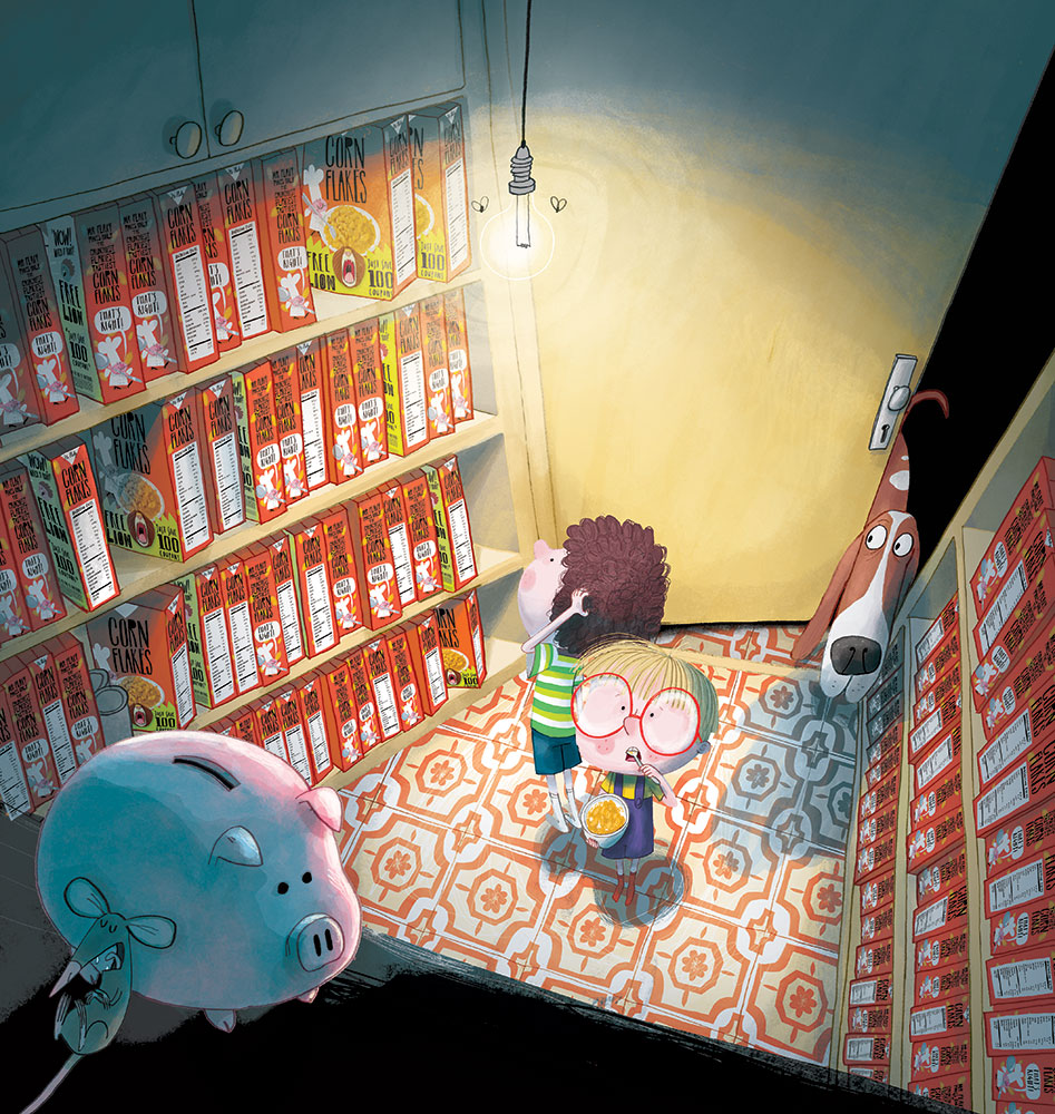 celebrate-picture-books-picture-book-review-there's-a-lion-in-my-cornflakes-pantry