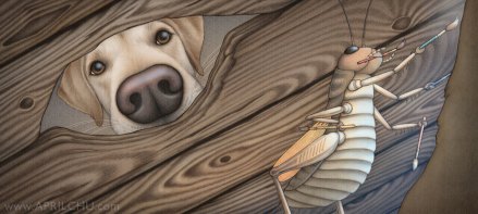 celebrate-picture-books-picture-book-review-in-a-village-by-the-sea-small-house-dog-finds-cricket