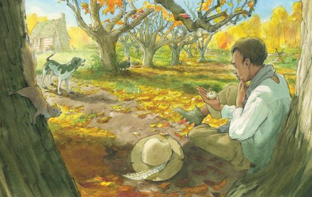 celebrate-picture-books-picture-book-review-ticktock-banneker's-clock-studying-pocket-watch