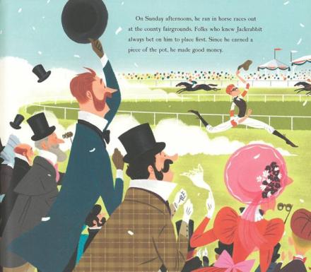 celebrate-picture-books-picture-book-review-jackrabbit-mccabe-&-the-electric-telegraph-racing-a-horse