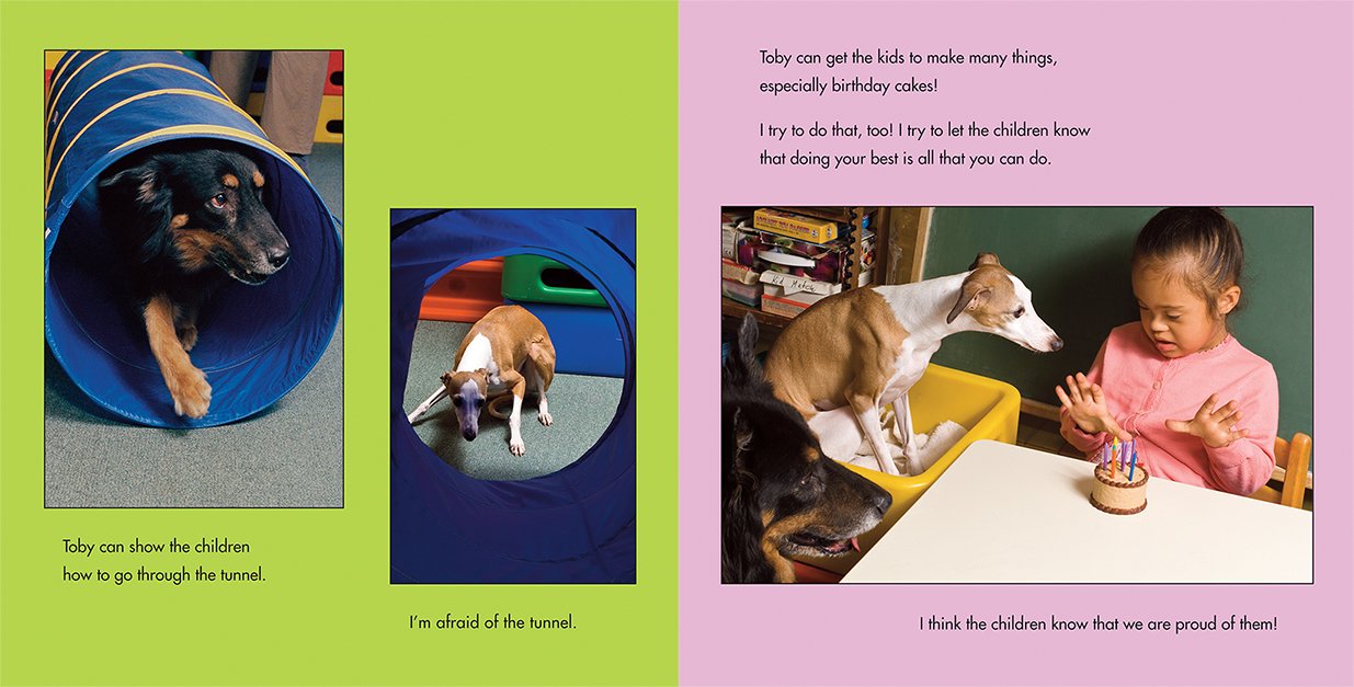 celebrate-picture-books-picture-book-review-toby-and-Tutter-therapy-dogs-playing