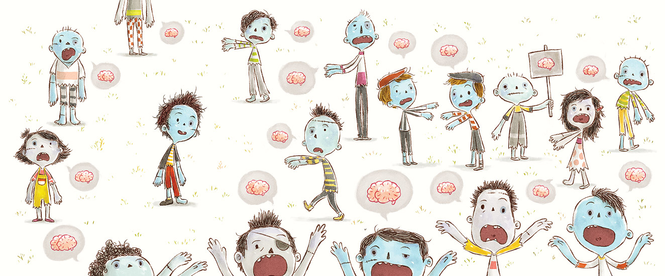 celebrate-picture-books-picture-book-review-peanut-butter-and-brains-zombie-horde