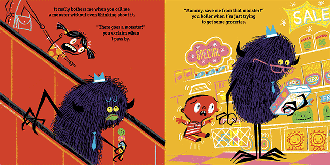 celebrate-picture-books-picture-book-review-quit-calling-me-a-monster-floyd-shopping-escalator