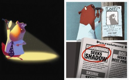 celebrate-picture-books-picture-book-review-groundhog's-runaway-shadow-shadow-leaves