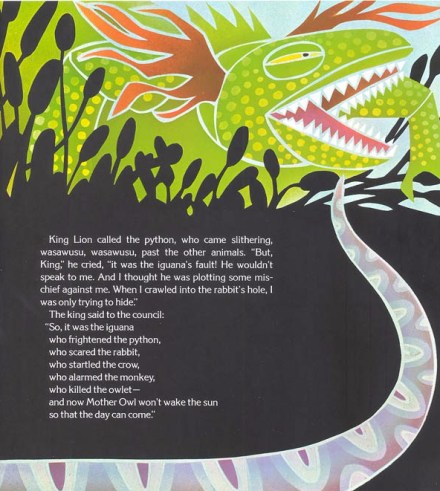 celebrate-picture-books-picture-book-review-why-mosquitoes-buzz-in-people's-ears-iguana's-story