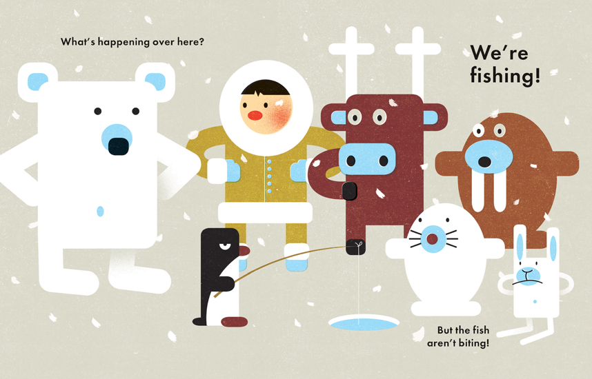 celebrate-picture-books-picture-book-review-something's-fishy-polar-bear-joins-group