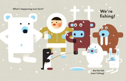 celebrate-picture-books-picture-book-review-something's-fishy-polar-bear-joins-group