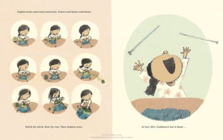 celebrate-picture-books-picture-book-review-a-hat-for-mrs.-goldman-sophia-finishes-hat