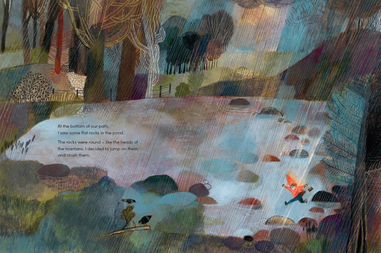 celebrate-picture-books-picture-book-review-on-a-magical-do-nothing-day--jumping-on-rocks