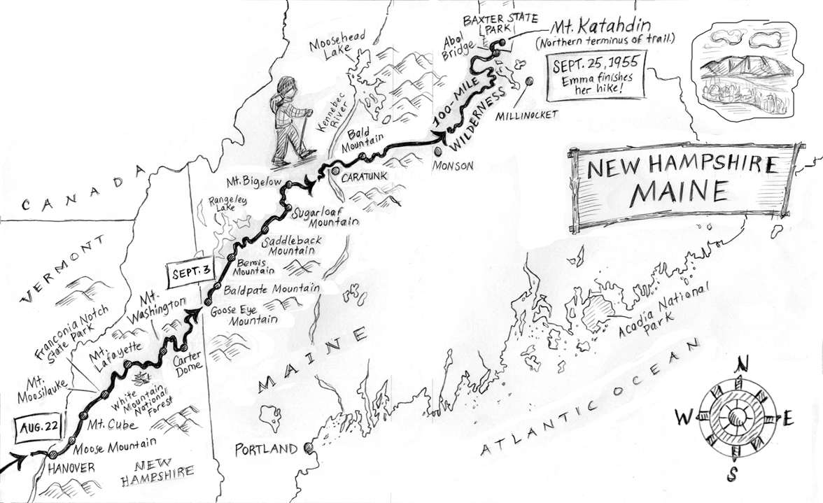 celebrate-picture-books-picture-book-review-grandma-gatewood-hikes-the-appalachian-trail-map-sketch