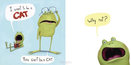 celebrate-picture-books-picture-book-review-i-don't-want-to-be-a-frog-cat