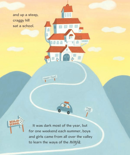 celebrate-picture-books-picture-book-review-the-secrets-of-ninja-school-driving-to-school