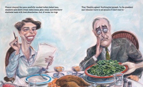 celebrate-picture-books-picture-book-review-hot-dog-eleanor-roosevelt-throws-a-picnic-spinach