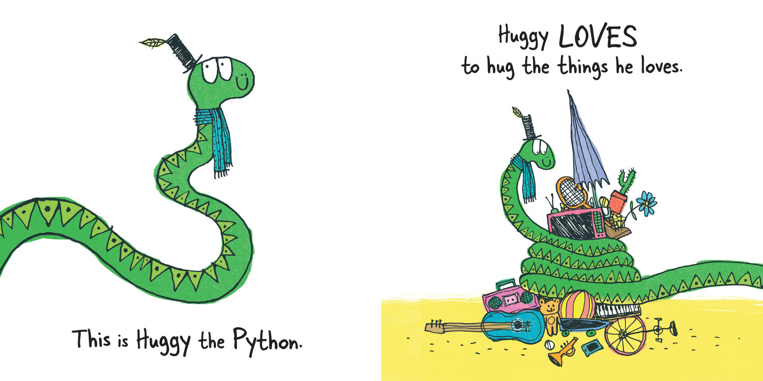 celebrate-picture-books-picture-book-review-wee-beasties-huggy-the-python-hugs-too-hard-huggy