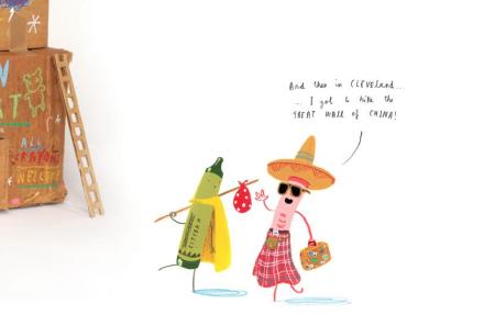 celebrate-picture-books-picture-book-review-the-day-the-crayons-came-home-red-neon-crayon