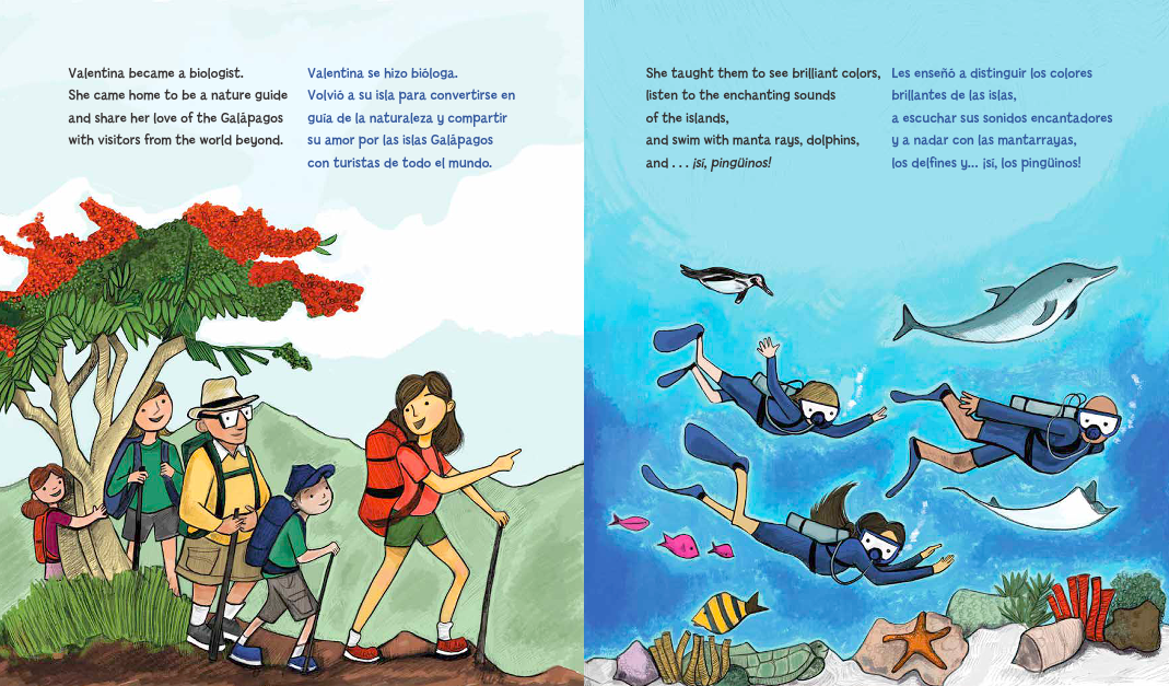 celebrate-picture-books-picture-book-review-Galápagos-Girl-guiding-visitors