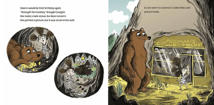 celebrate-picture-books-picture-book-review-cavekid-birthday-unwrapping-caveman-cavegirl