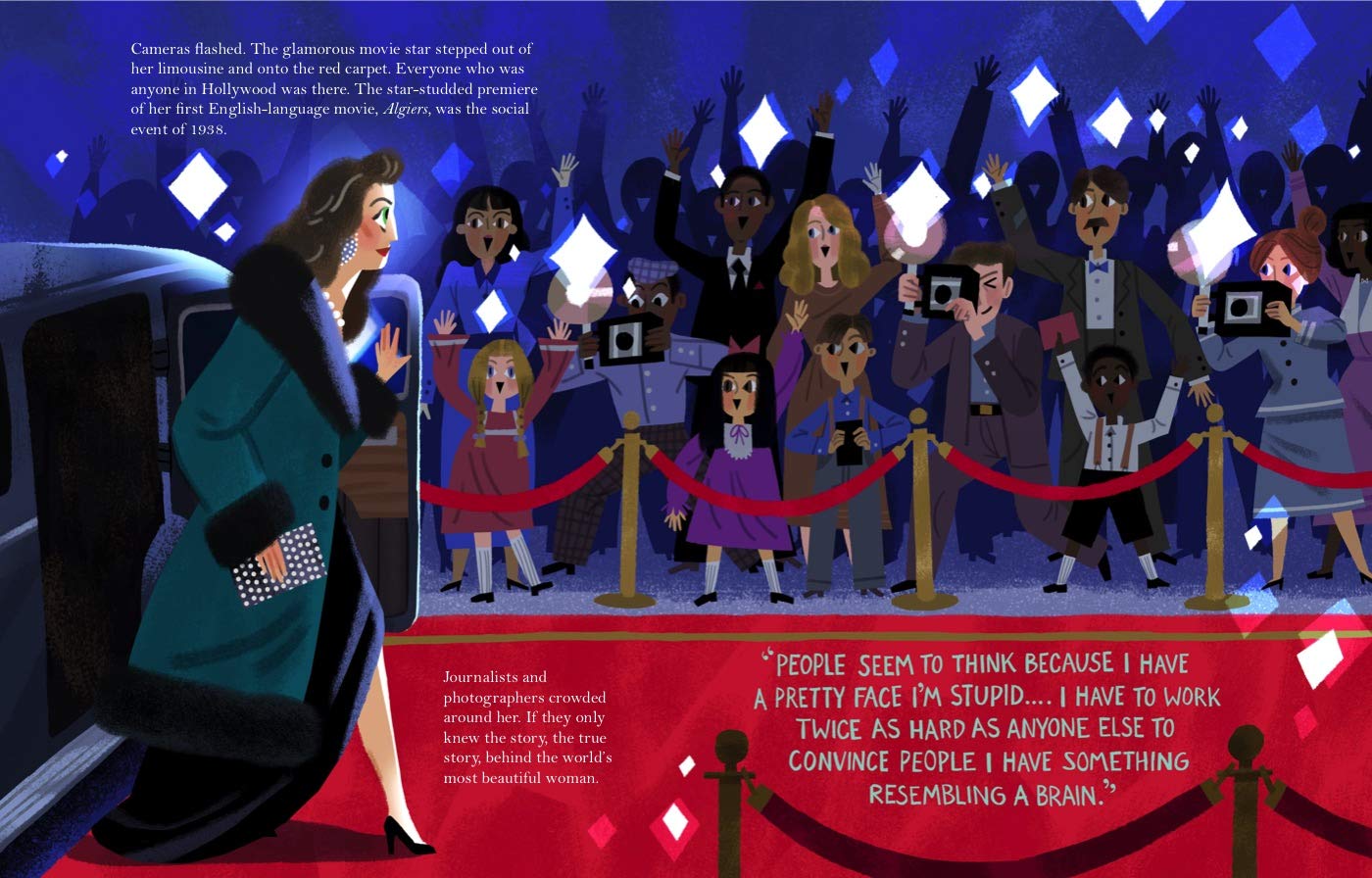 celebrate-picture-books-picture-book-review-hedy-lamarr's-double-life-red-carpet