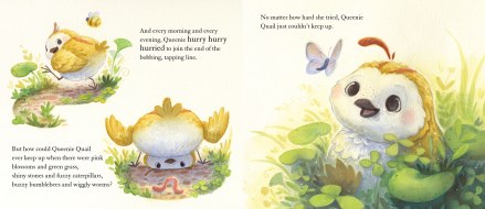 celebrate-picture-books-picture-book-review-queenie-quail-can't-keep-up-bee