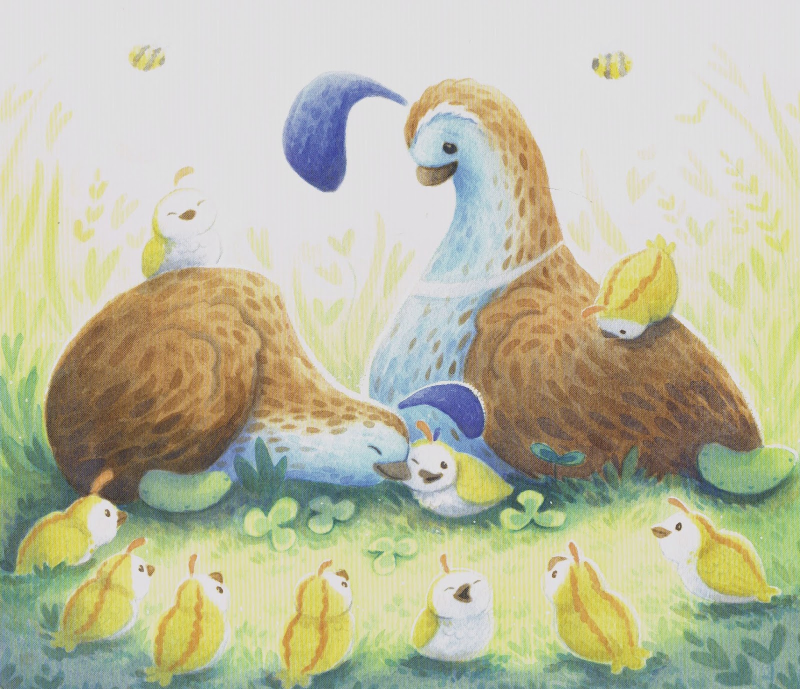 celebrate-picture-books-picture-book-review-queenie-quail-can't-keep-up-nuzzling