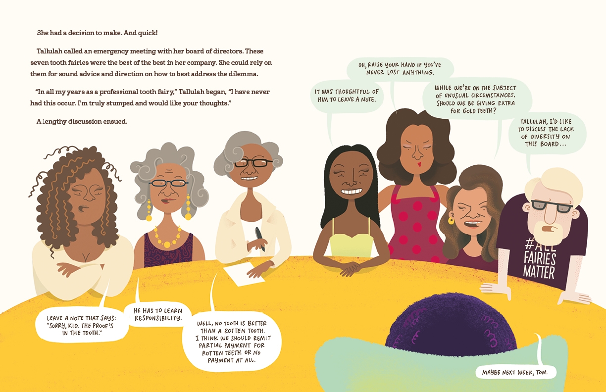 celebrate-picture-books-picture-book-review-tallulah-the-tooth-fairy-CEO-board