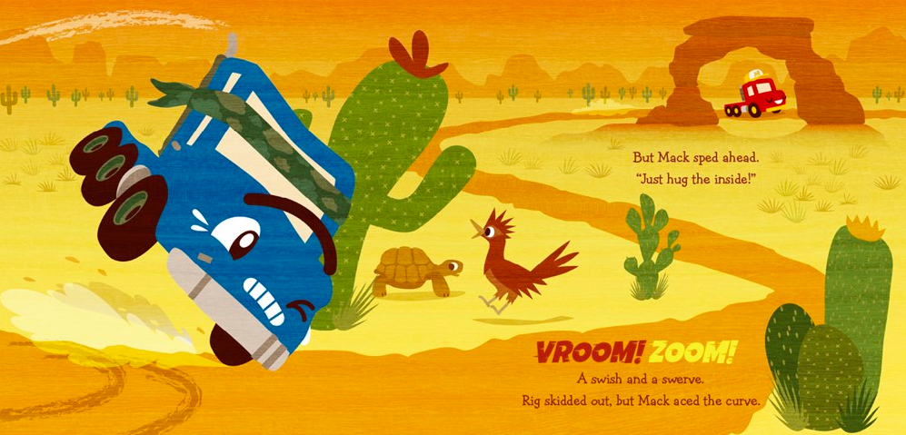 celebrate-picture-books-picture-book-review-two-tough-trucks-sharp-curve
