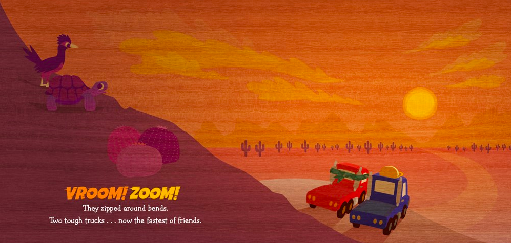 celebrate-picture-books-picture-book-review-two-tough-trucks-sunset