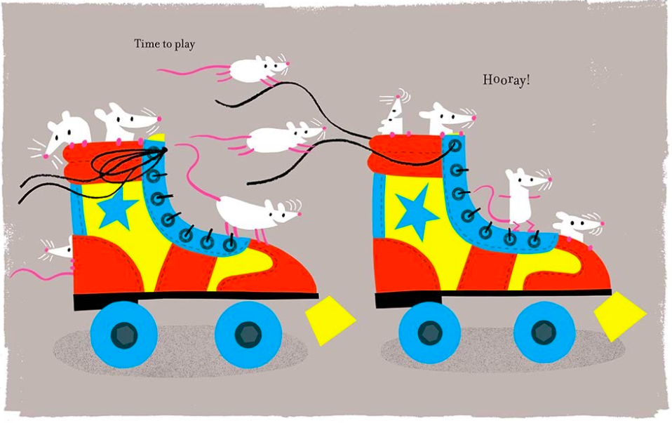 celebrate-picture-books-picture-book-review-one-shoe-two-shoes-knotted-dog-roller-skates