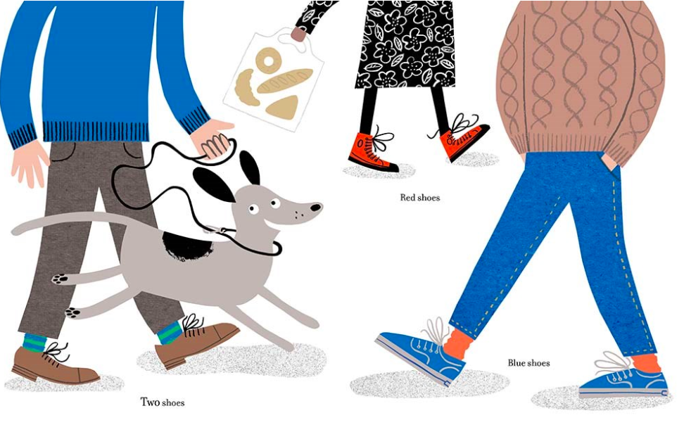 celebrate-picture-books-picture-book-review-one-shoe-two-shoes-knotted-dog-roller-walking