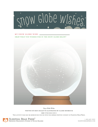 Snow Globe Wishes Activity Sheet from Sleeping Bear Press