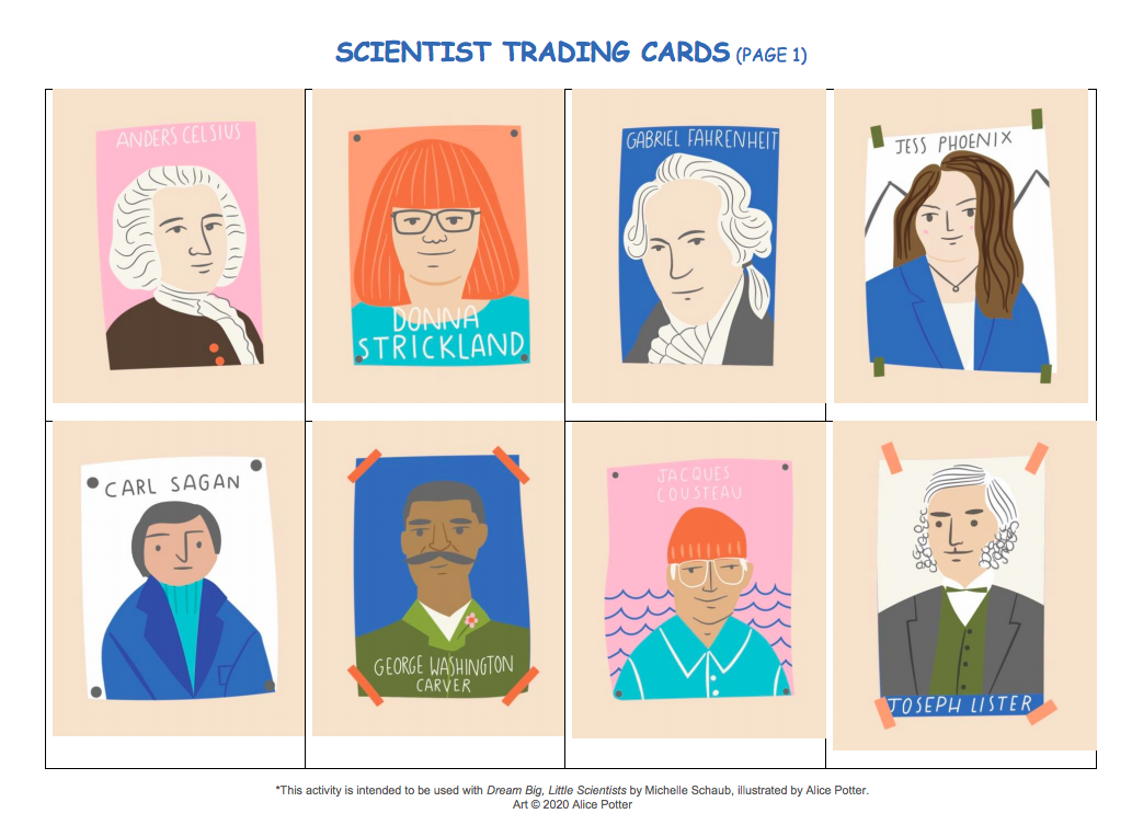 celebrate-picture-books-picture-book-review-dream-big-little-scientists-activity-guide-trading-cards
