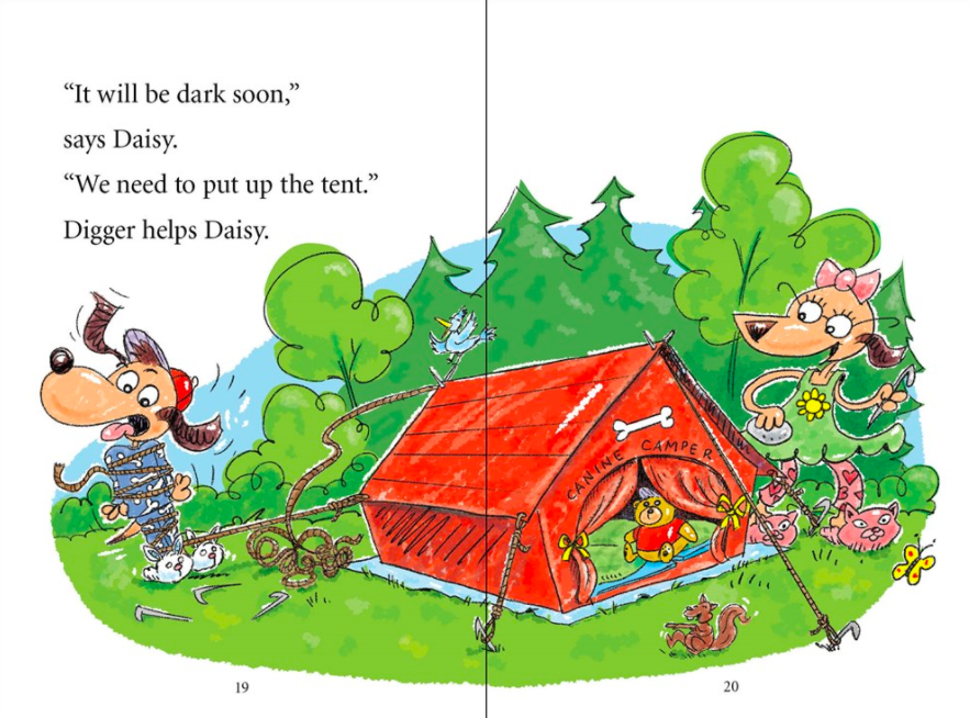 celebrate-picture-books-picture-book-review-digger-and-daisy-go-camping-tent
