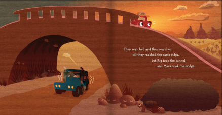 celebrate-picture-books-picture-book-review-two-trucks-get-lost-bridge