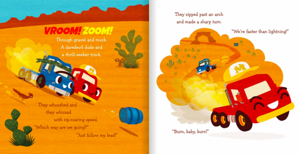 celebrate-picture-books-picture-book-review-two-trucks-get-lost-speeding