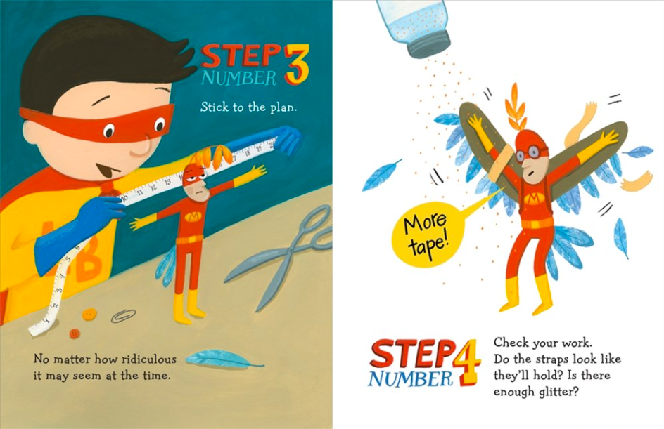 celebrate-picture-books-picture-book-review-ten-steps-to-flying-like-a-superhero-measuring