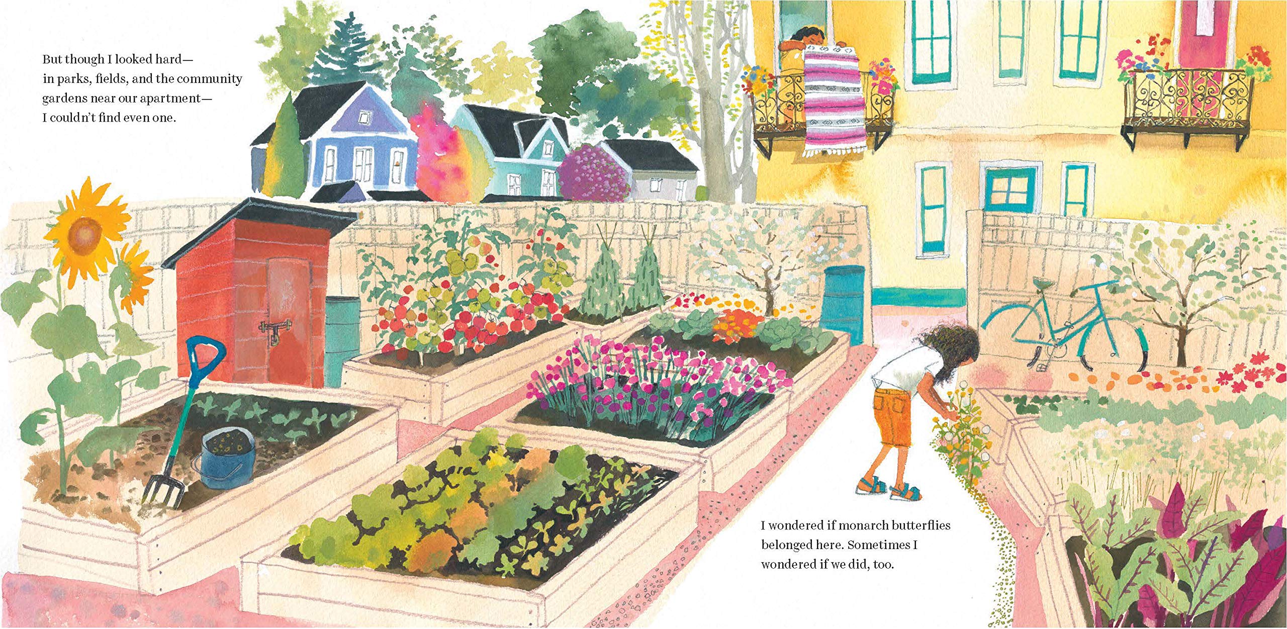 celebrate-picture-books-picture-book-review-butterflies-belong-here-community-garden