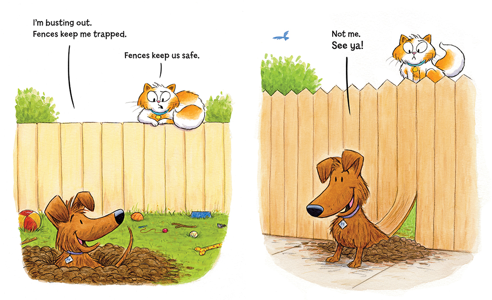 celebrate-picture-books-picture-book-review-hudson-and-tallulah-take-sides-fence