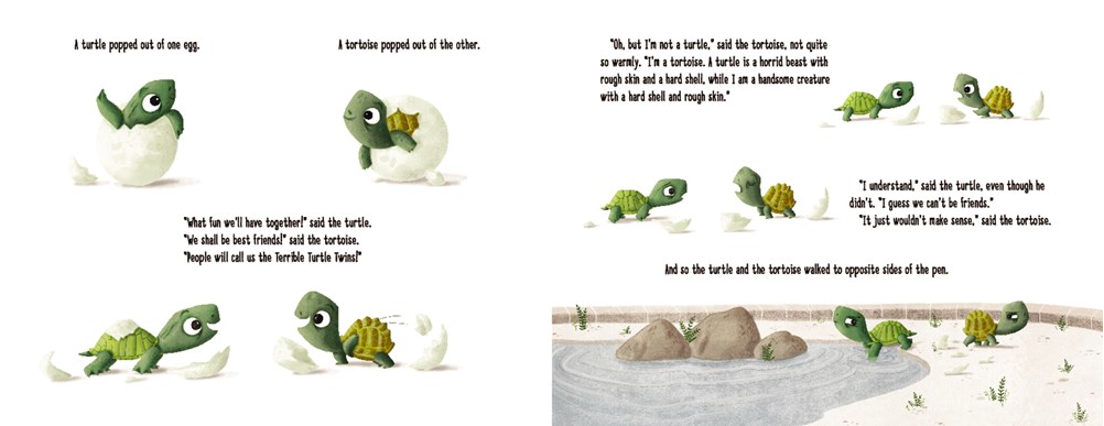celebrate-picture-books-picture-book-review-turtle-and-tortoise-are-not-friends-hatching