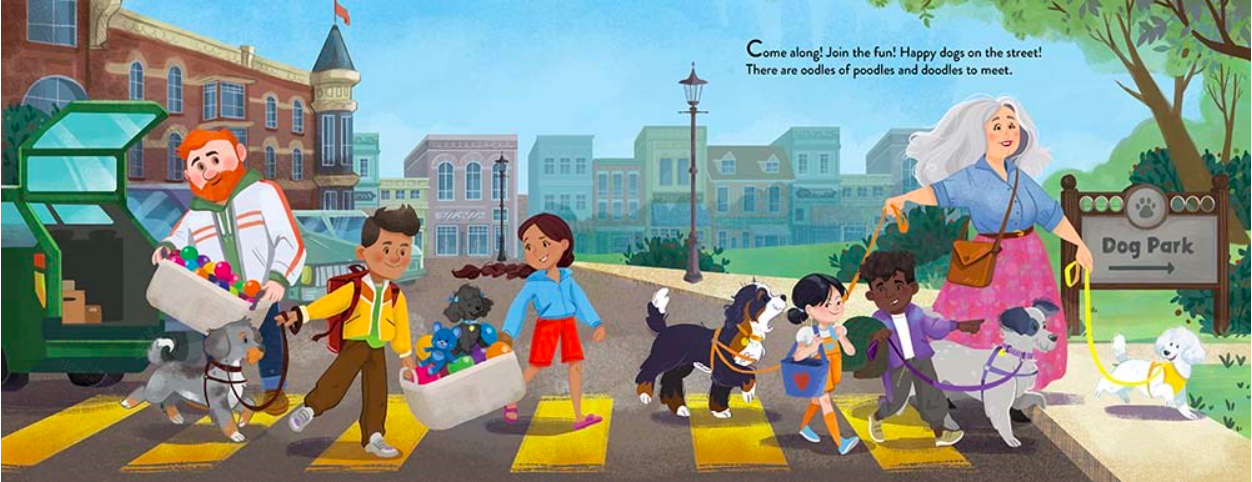 celebrate-picture-books-picture-book-review-oodles-of-poodles-and-doodles-dog-park